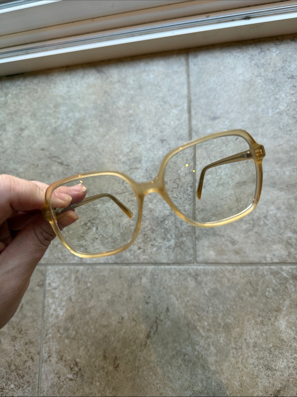 Warby Parker Alston Frames Translucent Yellow Oversized Square Glasses